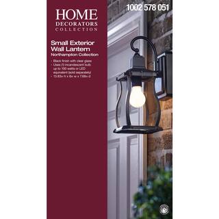 Home Decorators Collection Northampton Black Farmhouse Outdoor 1-Light Wall Sconce HDI-4017-BK