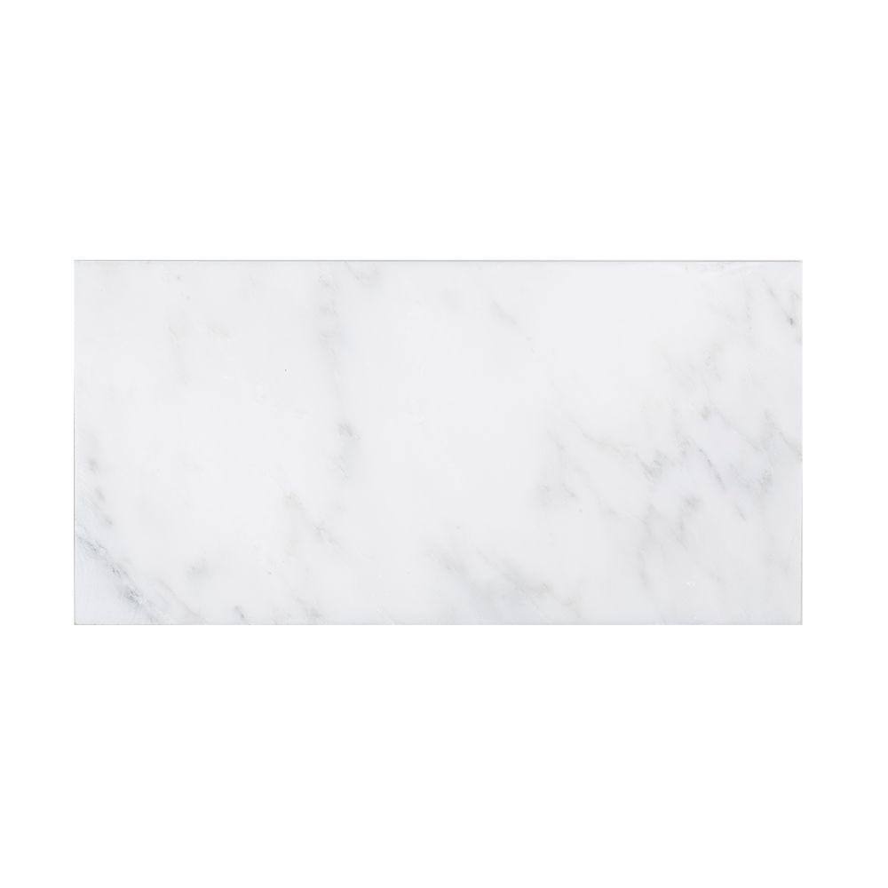 Jeffrey Court Carrara White 6 in. x 12 in. Honed Marble Wall and Floor Tile (10 sq. ft.Case) 98993