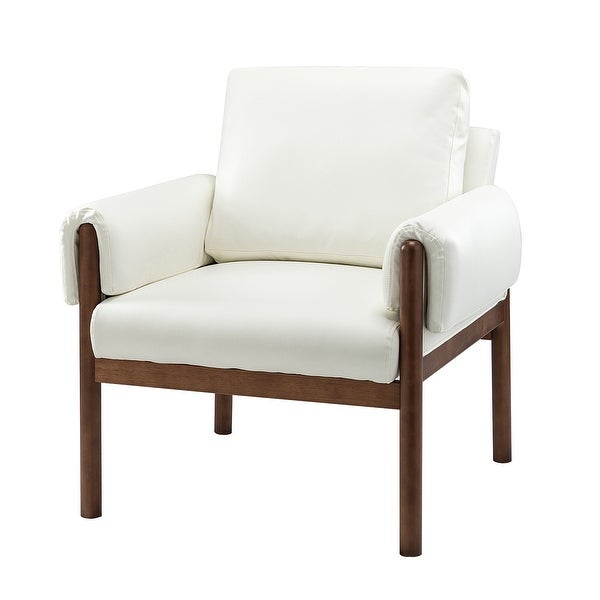 Tiago Comfy Living Room Accent Armchair with Solid Wood Legs by HULALA HOME