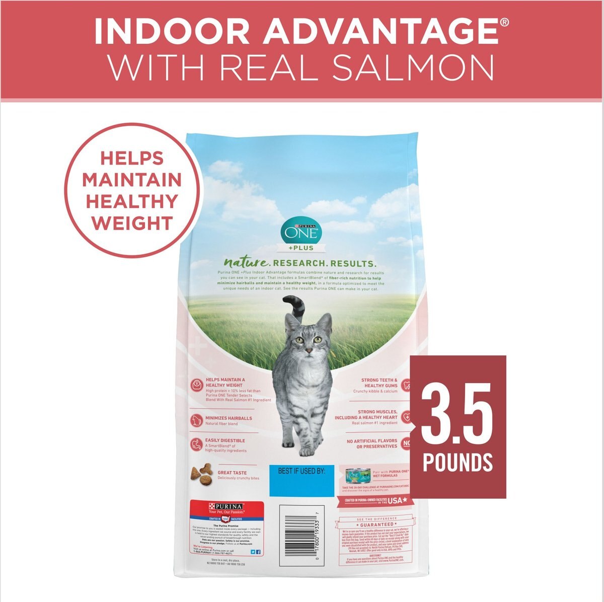 Purina ONE +Plus Indoor Advantage with Real Salmon Natural Adult Dry Cat Food