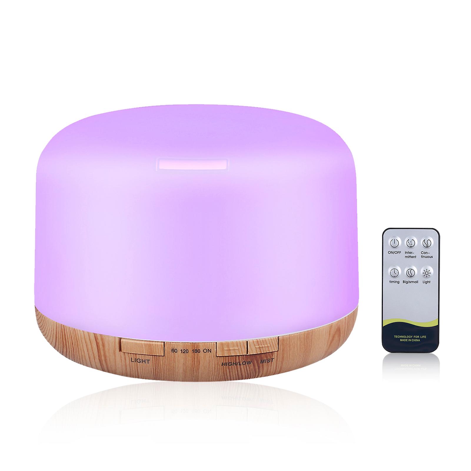 500ml Ultra-sonic Air Humidifier With Remote Controller Essential Oil Diffuser Night Lamp Aromatherapy Aroma Diffuser Mist Maker 3 Levels Timing Funct