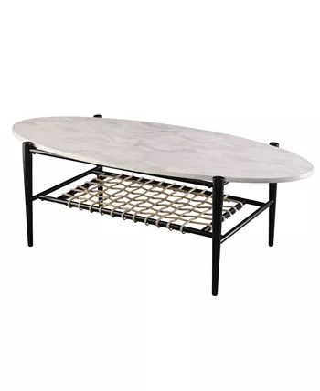 Southern Enterprises Relckin Faux Marble Cocktail Table