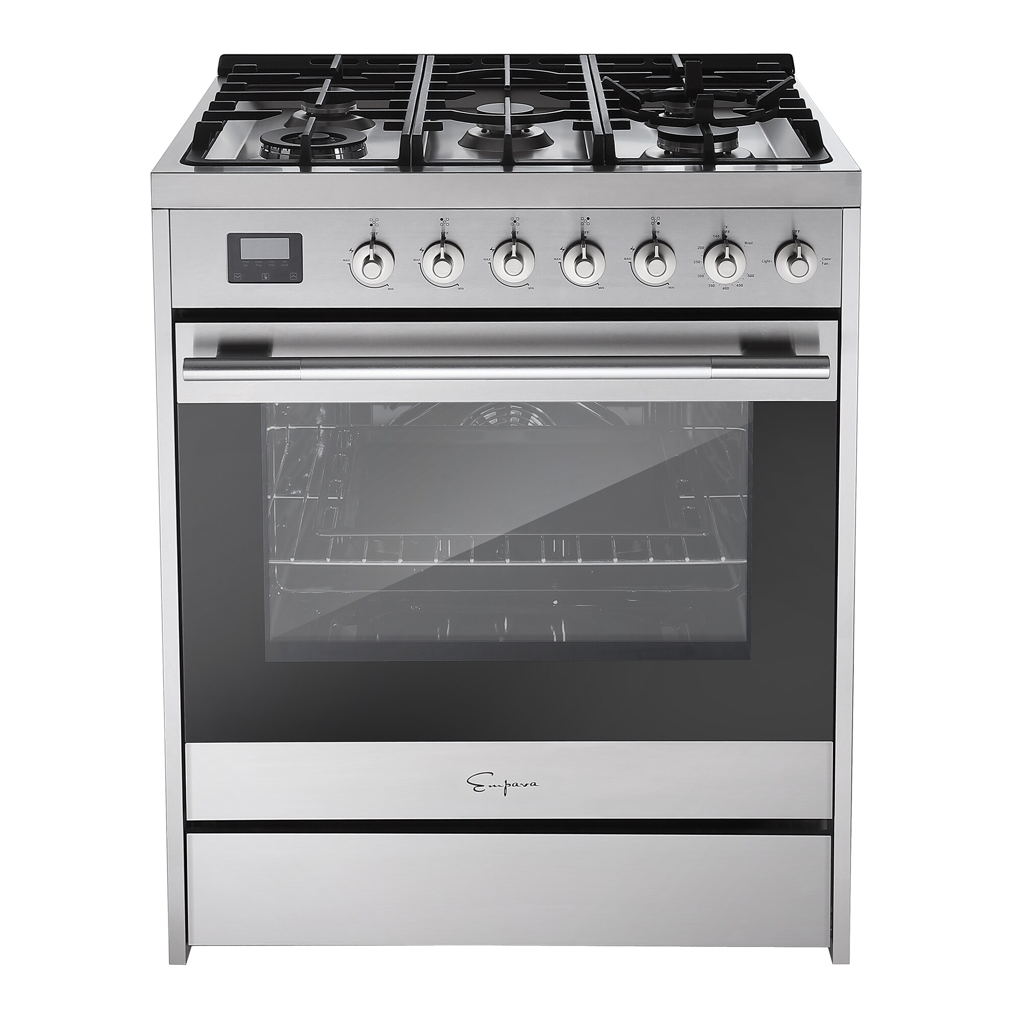 30-inch 5.0-cu. ft Slide-in Stainless Steel Single Oven Gas Range with 5 Sealed Burner Cooktop