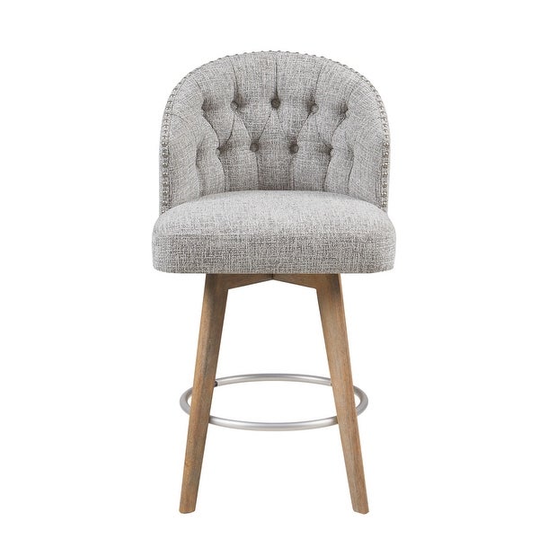 Madison Park Boyle Upholstered 360 Degree Swivel Counter Stool 26