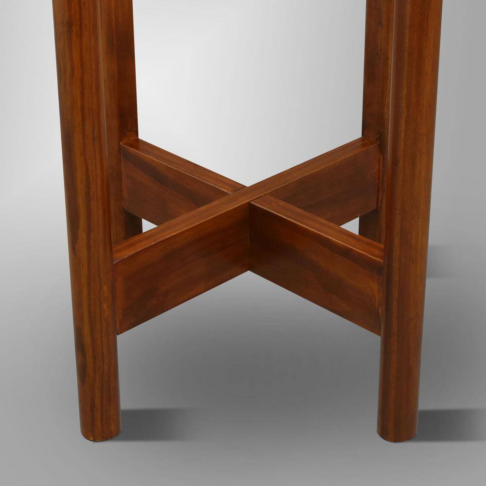 Casual Home Mid-Century Antique Mahogany Modern Wood Plant Display Stand， Fits Up to 12 in. 107-429