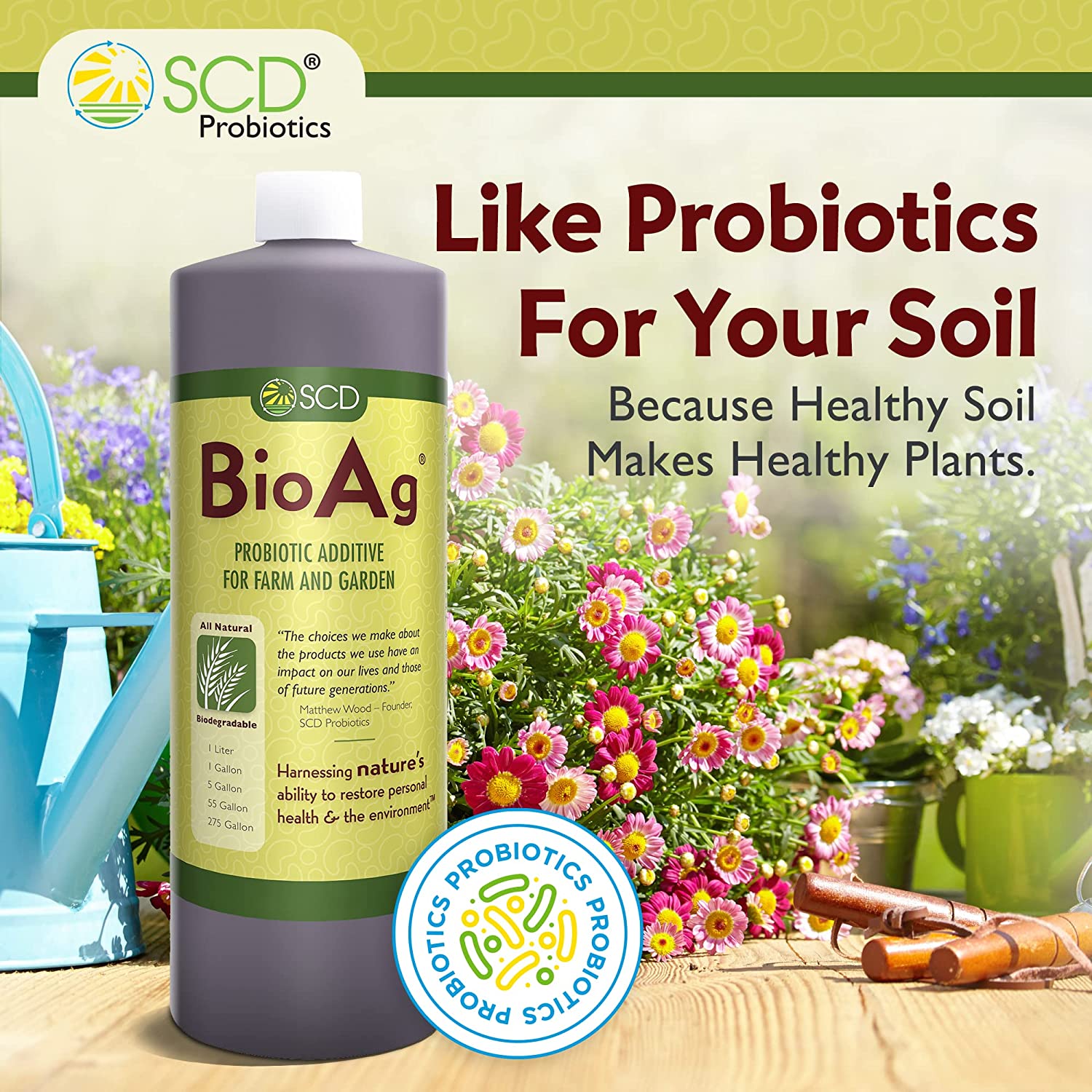 SCD Bio Ag - Microbial Inoculant and Soil Amendment | SCD Probiotics | 1 Gallon