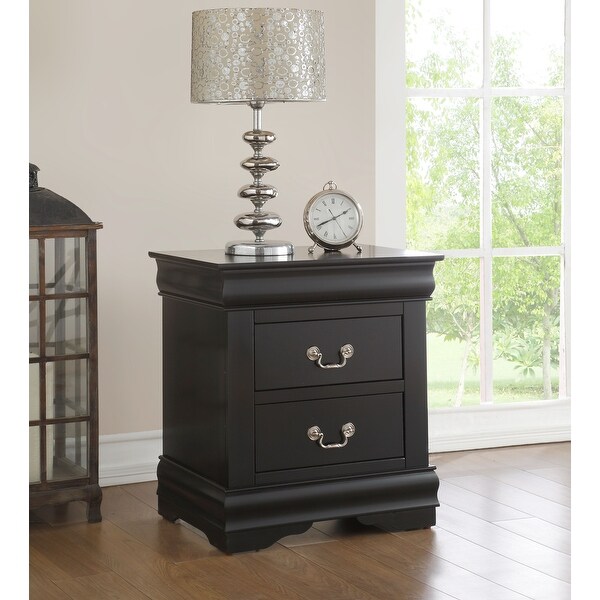 Black Wood Nightstand - Elegant Design， No Assembly Required， Ample Storage - - 37915517