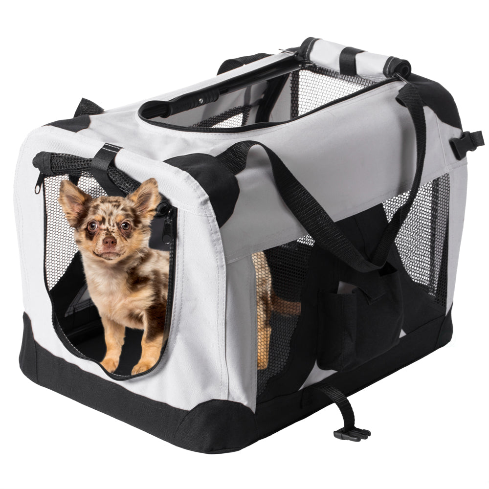 Soft-Sided Mesh Foldable Pet Travel Carrier， Airline Approved Pet Bag for Dogs and Cats