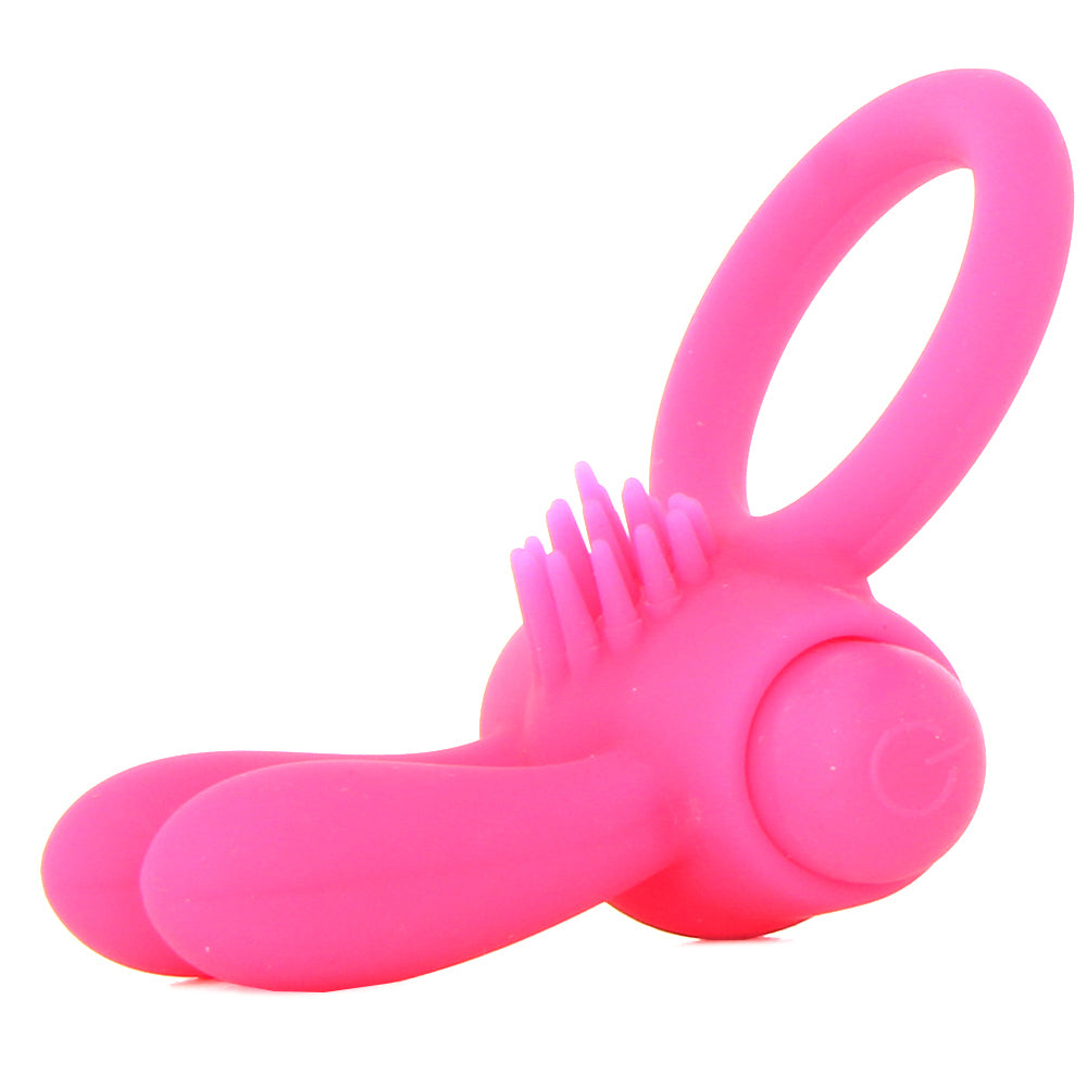 Neon Rabbit Vibrating Cock Ring in Pink