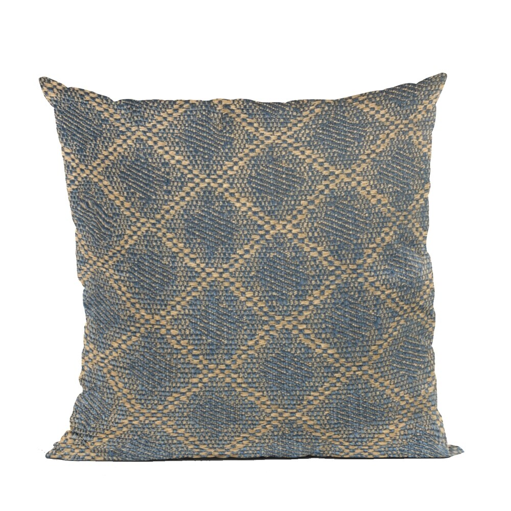 Plutus Blue Diamond Cut Diamond Luxury Throw Pillow