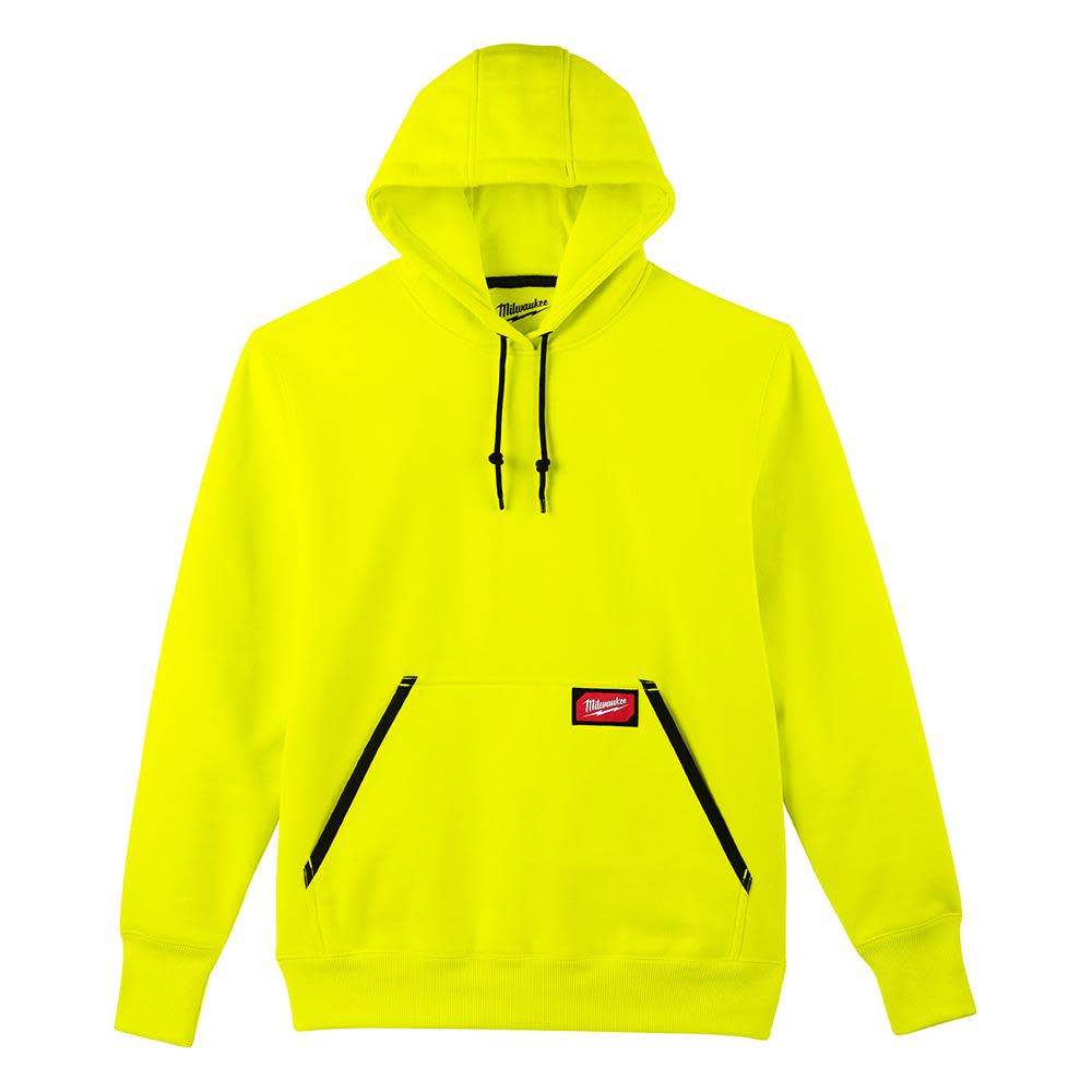 Heavy Duty Hi Vis Yellow Pullover Hoodie ; Small ;