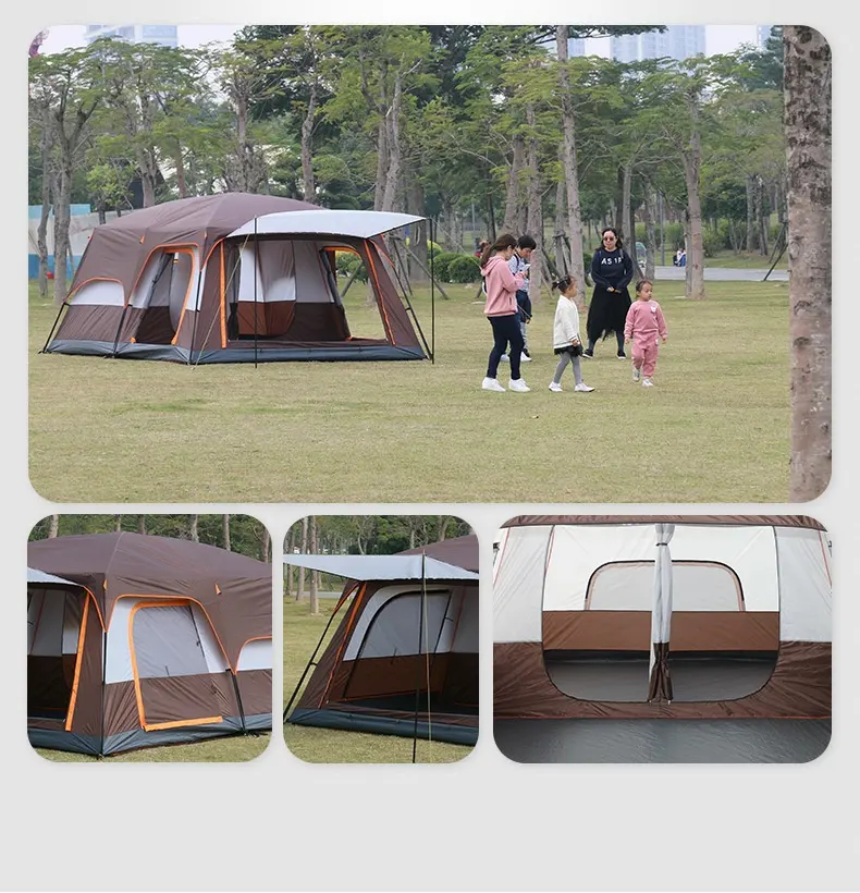 Factory Wholesale Family Camping Tents Oxford Cloth Family Folding Luxury Beach Glamping Camping Outdoor Tents