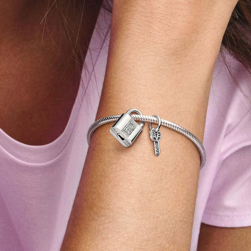 PANDORA  Padlock and Key Dangle Charm