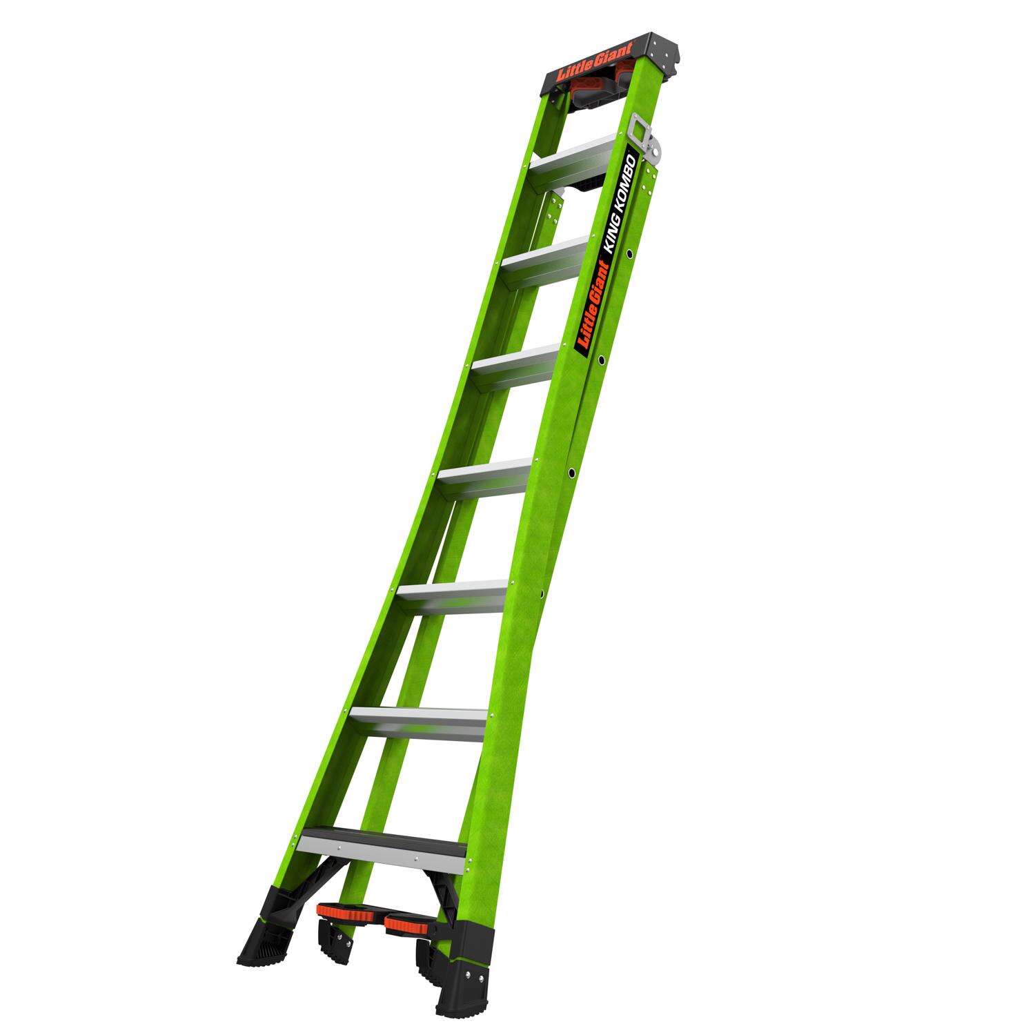 Little Giant 8 ft. H Fiberglass Step Ladder Type IAA 375 lb. capacity
