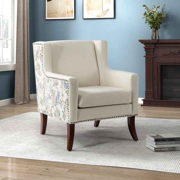 Hagens Wooden Upholstered Armchair with Square Arms by HULALA HOME