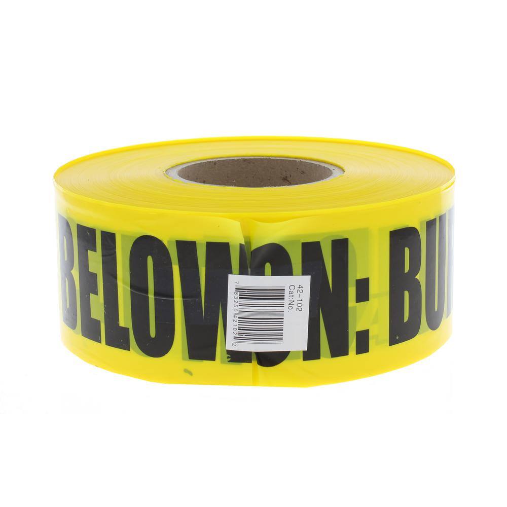 IDEAL 3 in. x 1000 ft. Buried Electrical Line Caution Tape Yellow (1 Roll) 42-102