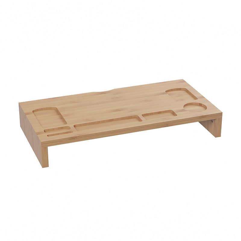 Hastings Home Bamboo Monitor Stand