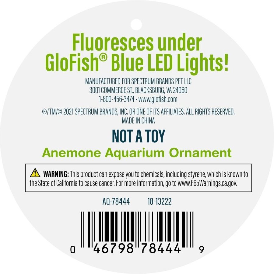 GloFish Anemone Aquarium Ornament