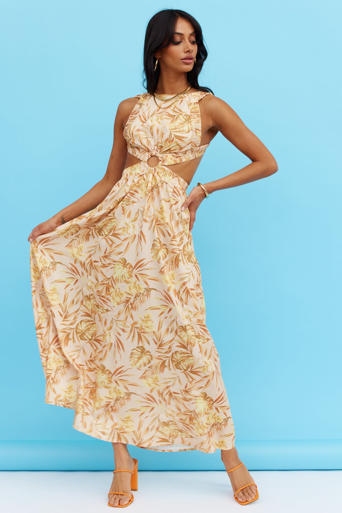 Got A Callback Midi Dress Yellow