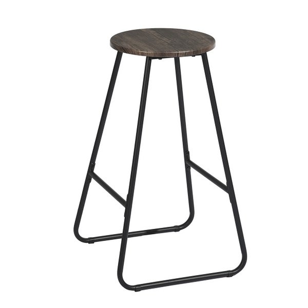 Armless Counter Stools MDF Seat with Metal Legs