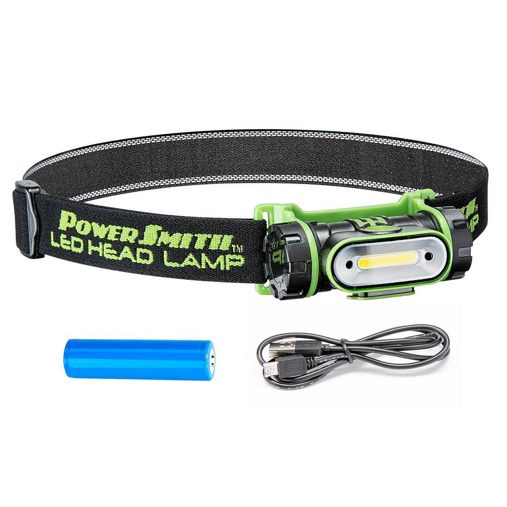 PowerSmith 250 Lumen LED Motion-Sensor Rotatable Weatherproof Flood Headlamp with HighLowFlashing Modes and Charger PHLR25FS