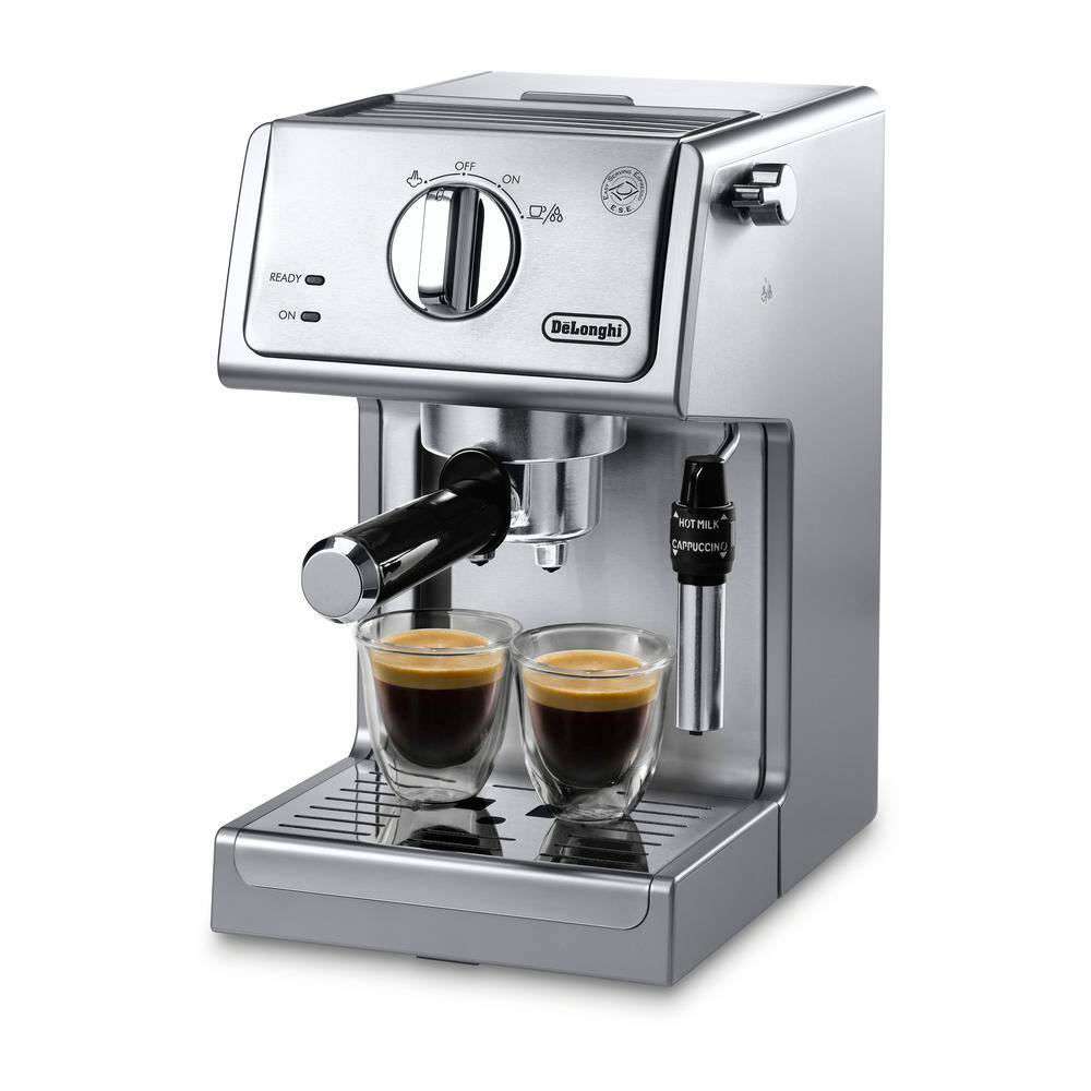 DeLonghi 15-Bar Stainless Steel Espresso Machine and Cappuccino Maker with Manual Frother ECP3630