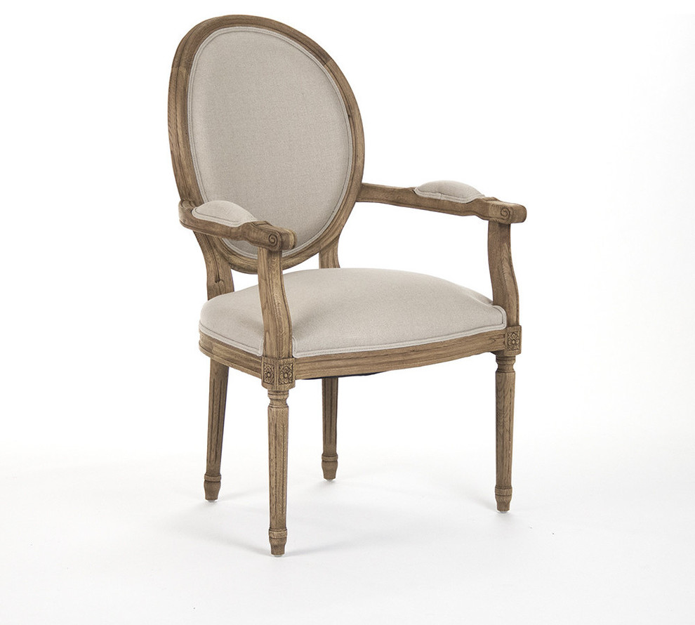 Medallion Arm Chair  Natural Oak   French Country   Armchairs And Accent Chairs   by Nook  ampCottage  Houzz