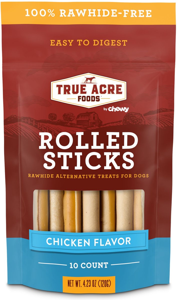 True Acre Foods Rawhide-Free Rolled Sticks Chicken Flavor Dog Treats