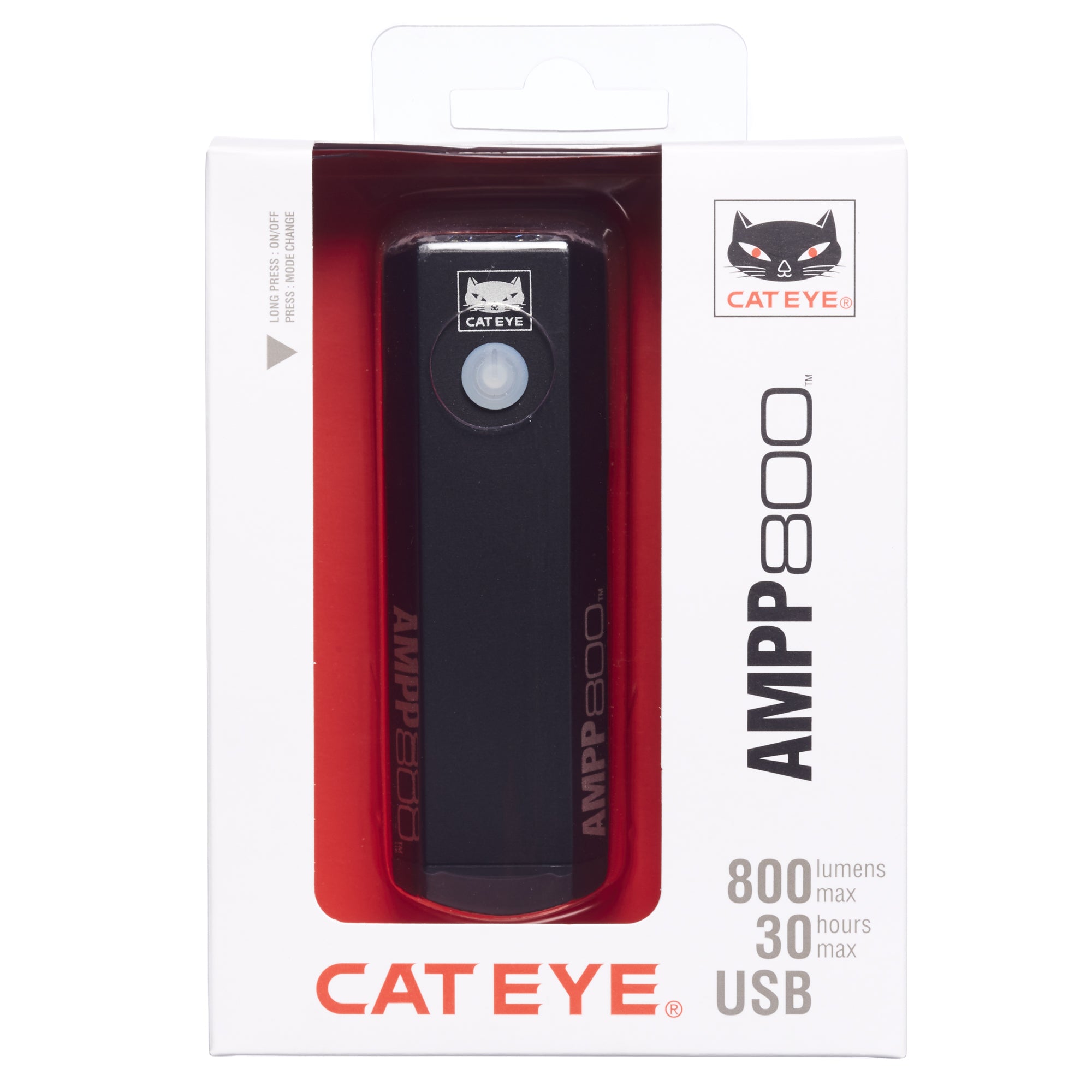 CAT EYE - AMPP800 Rechargeable Bike Headlight， High Power LED， 800 Lumens， with Micro USB Cable