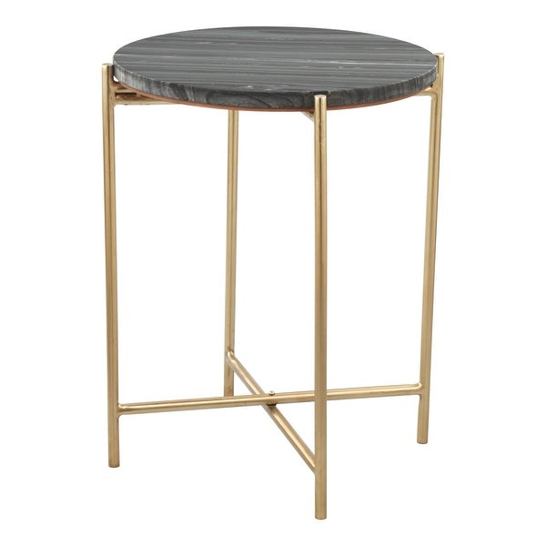 David Side Table Gray and Gold