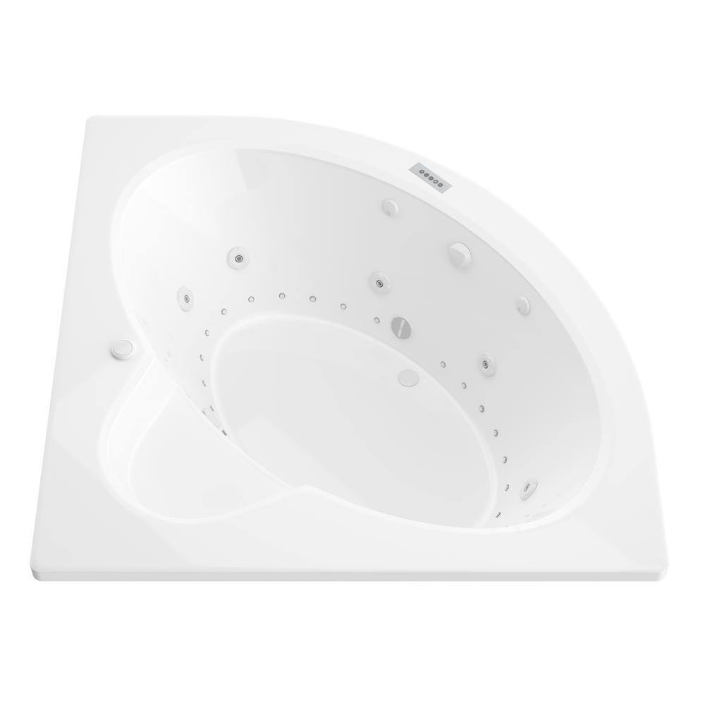 Universal Tubs Jasper Diamond 5 ft. Acrylic Corner Drop-in Air and Whirlpool Bathtub in White HD6060ADRX