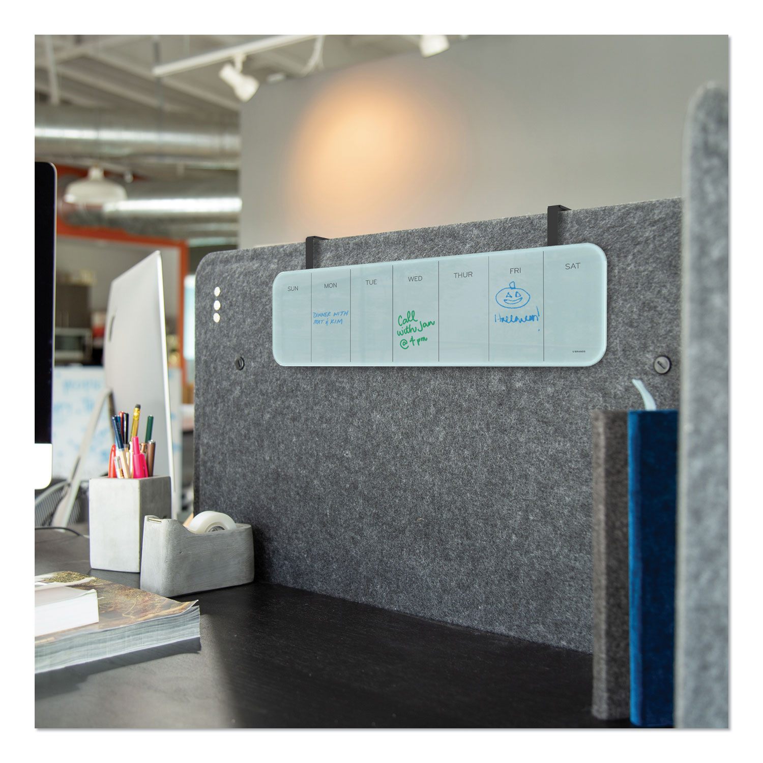 Cubicle Glass Dry Erase Board by U Brands UBR3688U0001