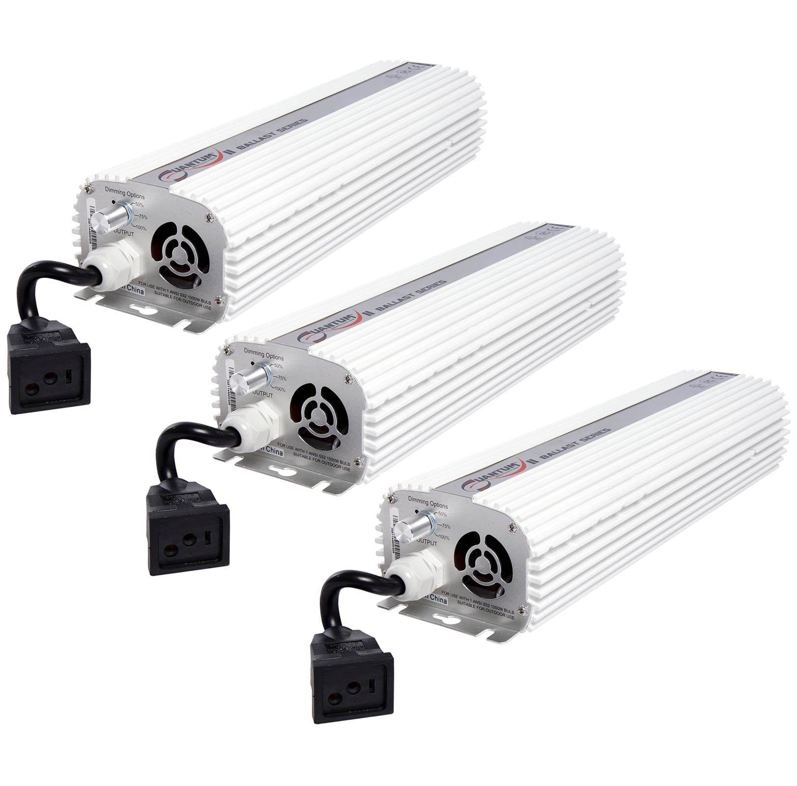 (3) QUANTUM 1000W Watt HPS & MH Dimmable Digital Grow Light Ballasts | QT1000