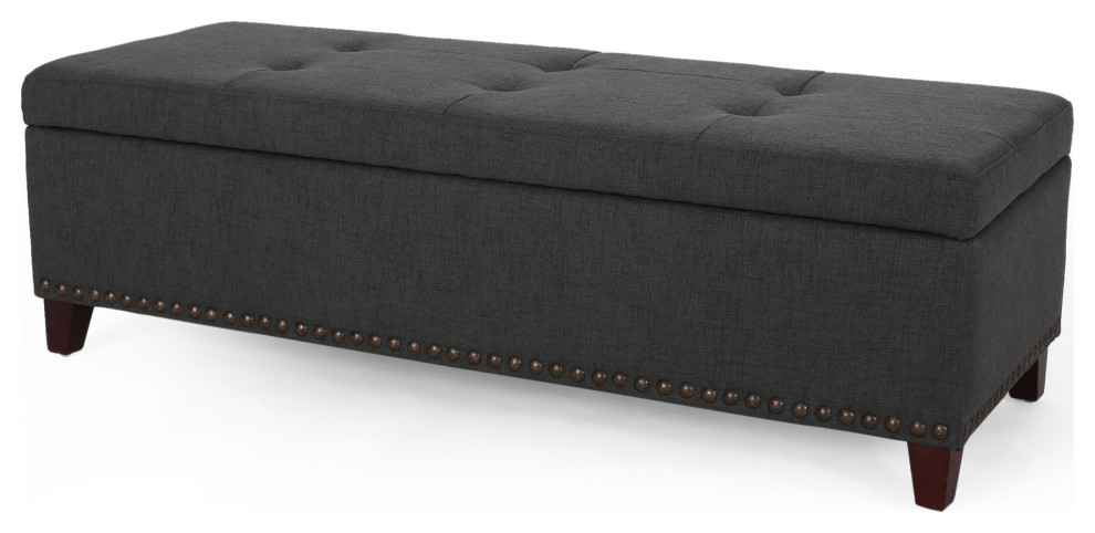 GDF Studio Gavin Contemporary Storage Ottoman with Nailhead Trim   Transitional   Footstools And Ottomans   by GDFStudio  Houzz