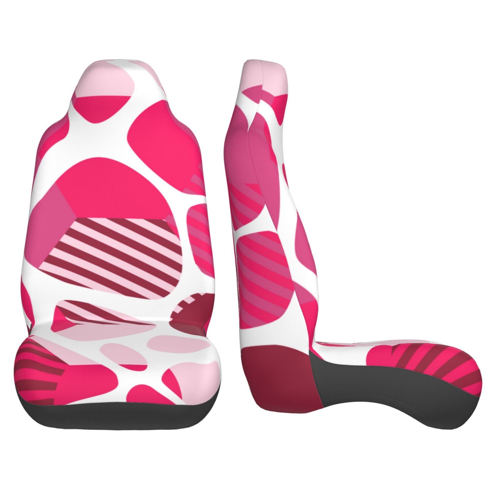 TEQUAN Front Seat Covers， Gorgeous Pink Turtle Ripple Pattern 2 Piece Car Seat Cover Fit Most Car SUV Truck Van