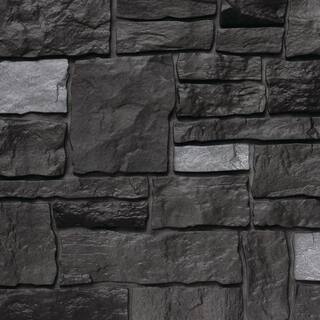 Novik NovikStone AC Artisan Cut (20.3 in. x 45 in.) Stone Siding in Carbon (10 Panels Per Box 49.3 sq. ft.) 100145006