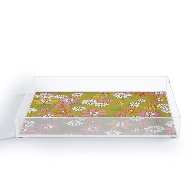 Emanuela Carratoni Vintage Floral World Small Acrylic Tray Deny Designs