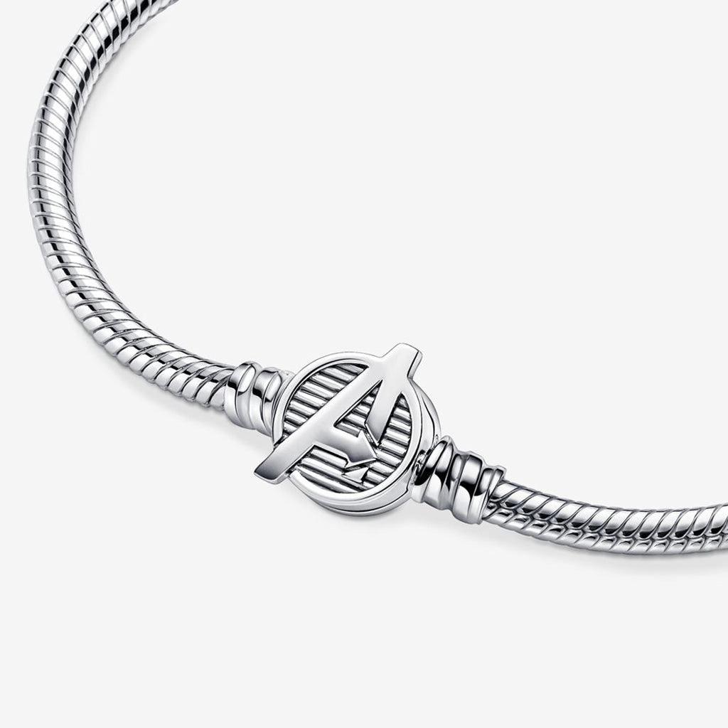 PANDORA  Pandora Moments Marvel The Avengers Logo Clasp Snake Chain Bracelet