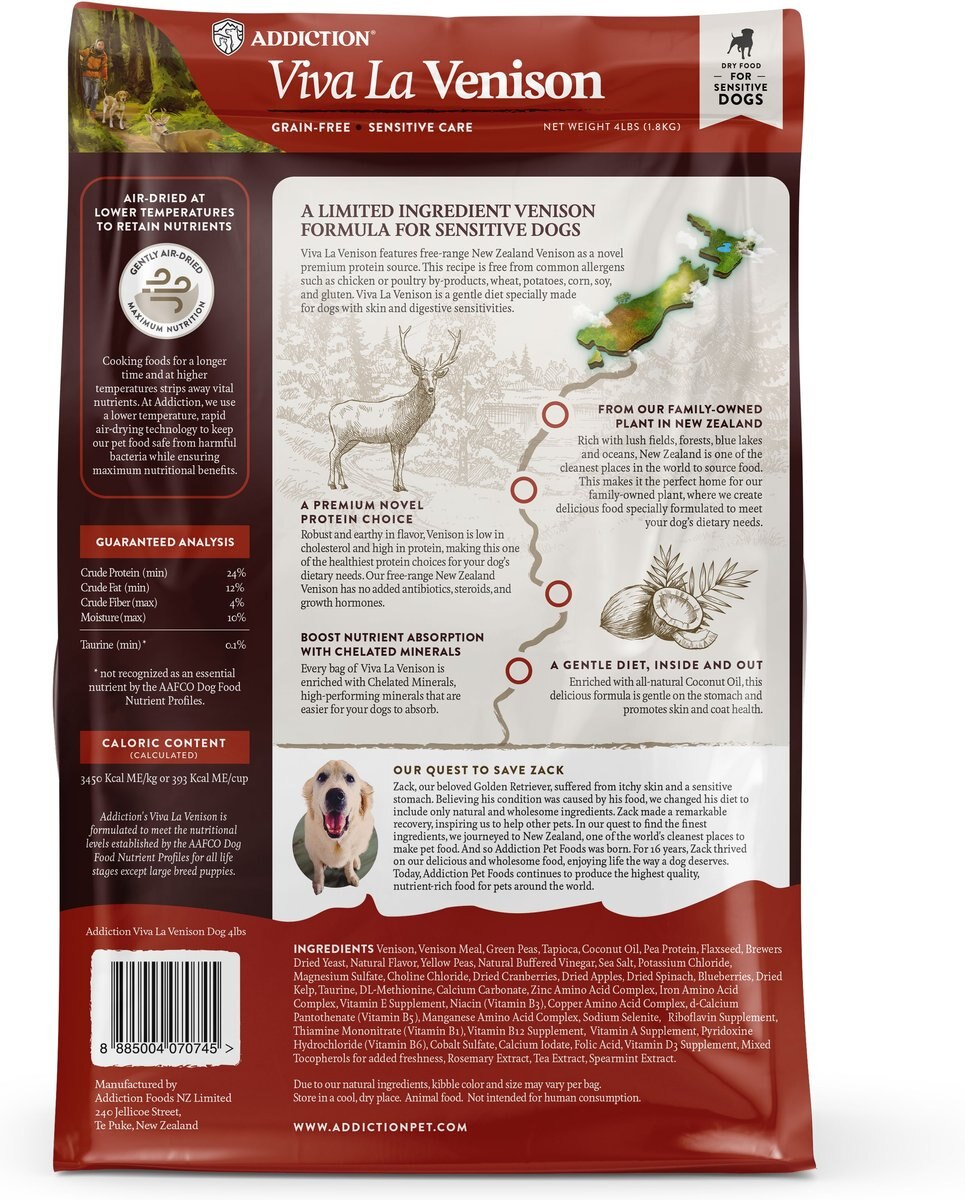 Addiction Grain-Free Viva La Venison Dry Dog Food