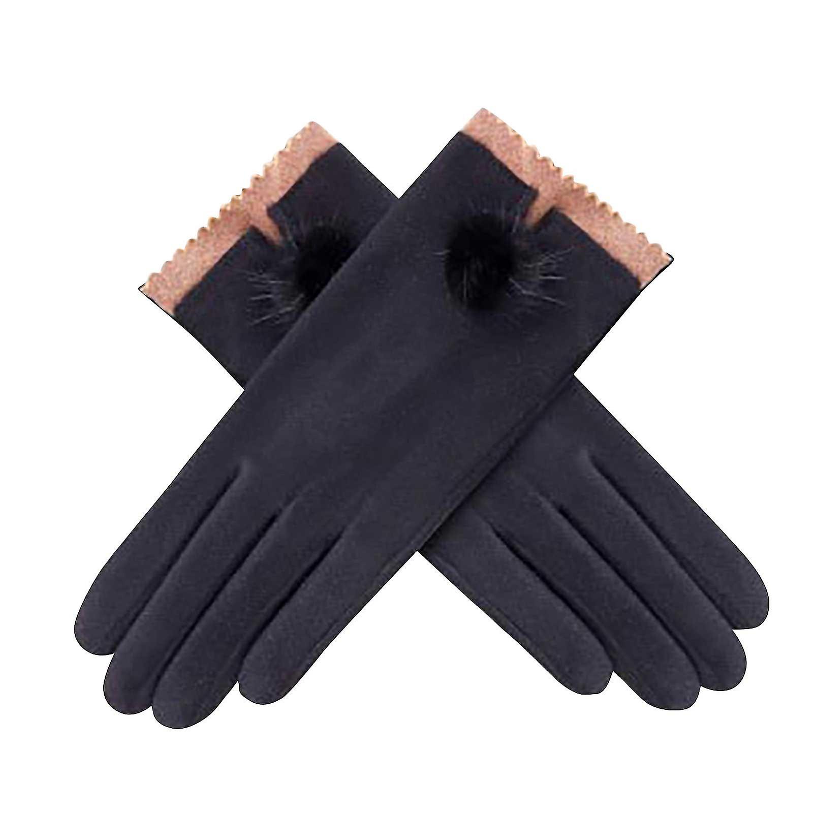 Women Winter Outdoor Plus Velvet Thicken Keep Warm Casual Windproof Gloves