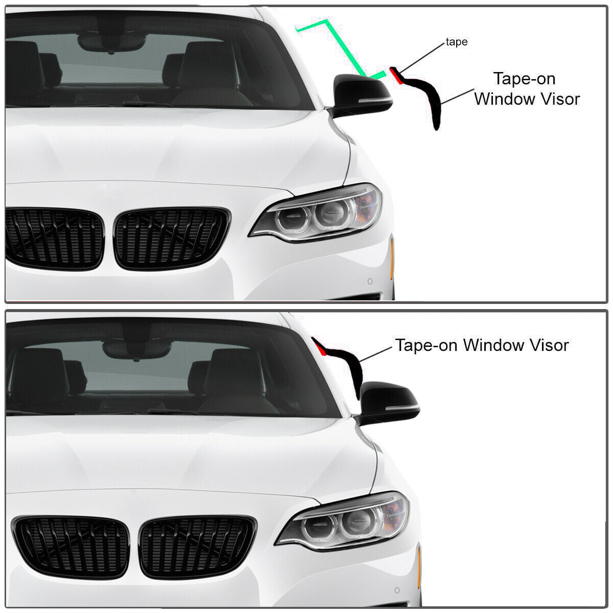 Fits for Journey 0817 Acrylic Side Window Visor Sun Rain Deflector Guard