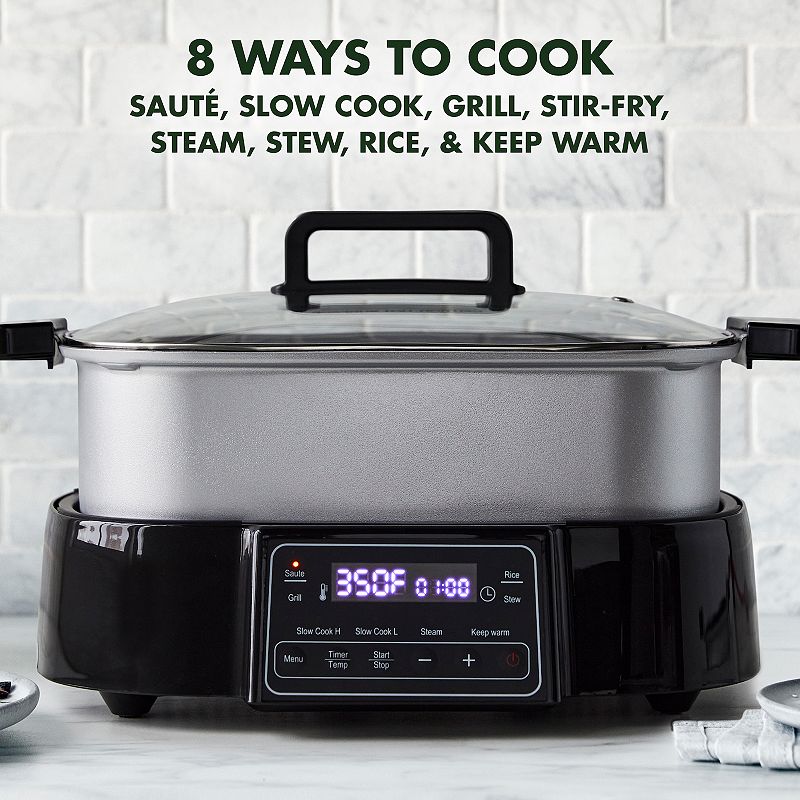 GreenPan Electrics PFAS-Free Nonstick Ceramic 8-in-1 Multi-Function Skillet and Slow Cooker