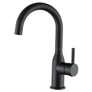 WOWOW Single Handle Stainless Steel Bar Faucet with cUPC Water Supply Lines in Matte Black 2320201B-AMUS