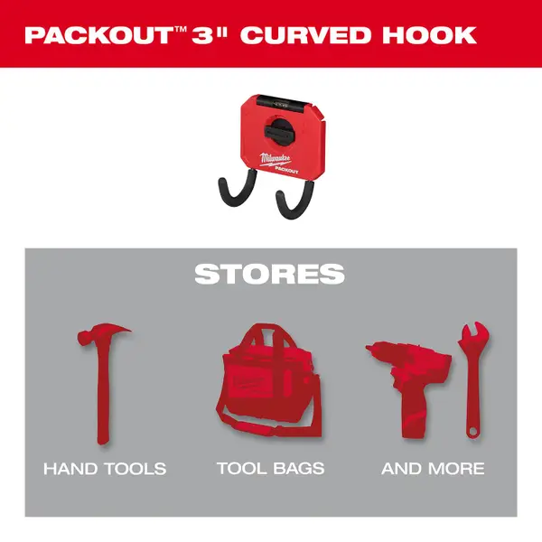 Milwaukee 3 PACKOUT Curved Hook