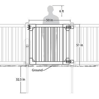 WamBam Fence 4 ft. x 4 ft. Sturbridge Vinyl Yard and Pool Fence Gate with Stainless Steel Hardware BL19104