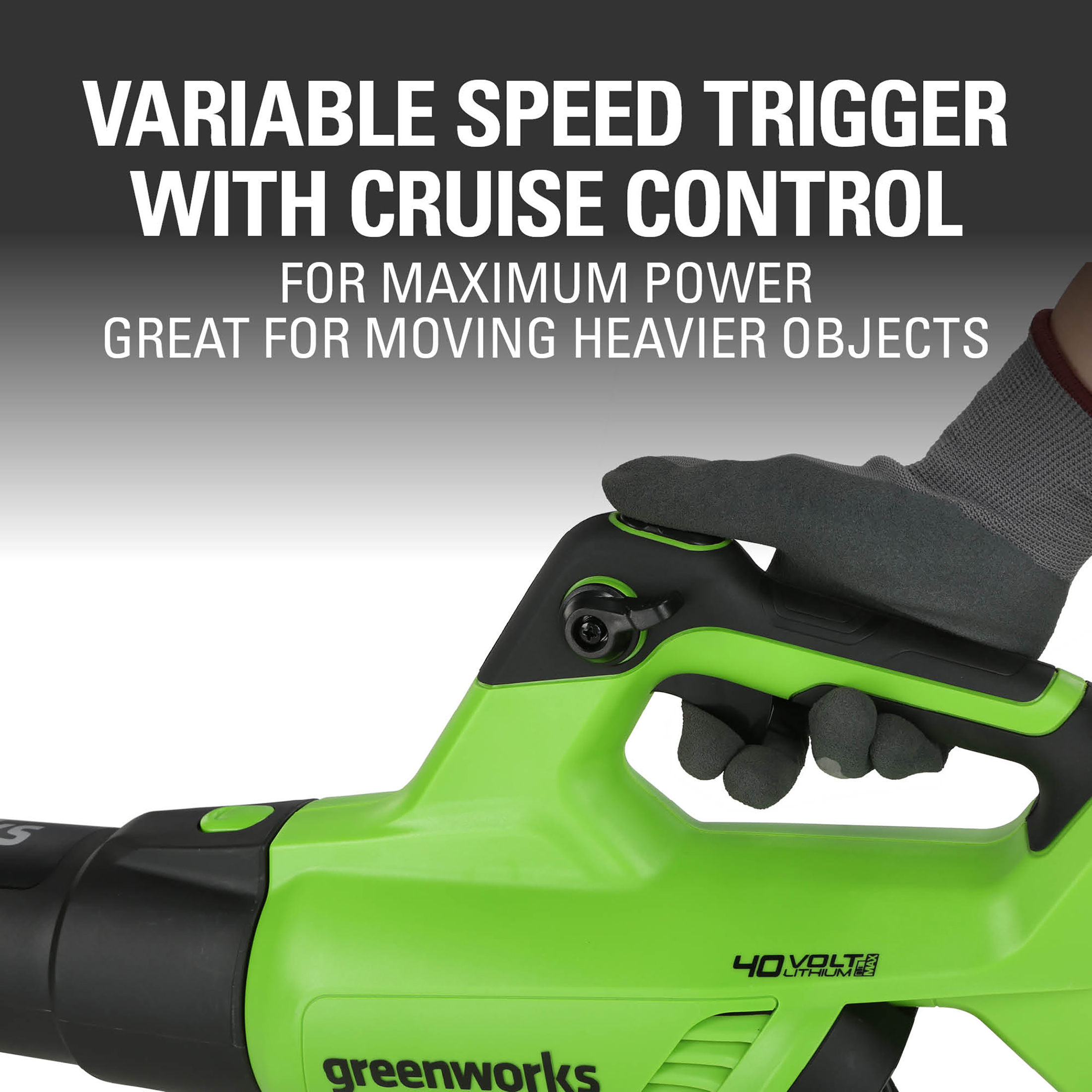 Greenworks 40V (120 MPH / 500 CFM) Cordless Axial Blower with 2.5Ah Battery and Charger， 2416302AZ