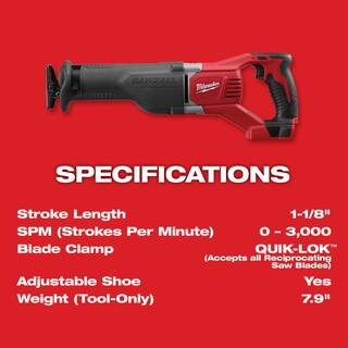 MW M18 18V Lithium-Ion Brushless Cordless Compact DrillImpact Combo Kit (2-Tool) with Reciprocating Saw 2892-22CT-2621-20