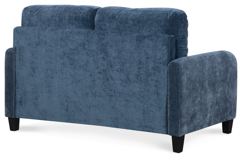 Everly Blue Velvet Loveseat   Transitional   Loveseats   by Legacy Classic  Houzz