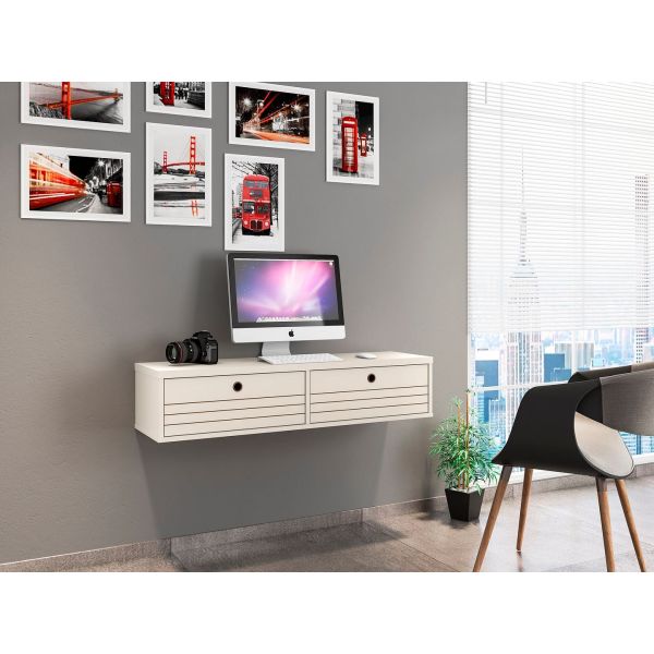 Liberty 42.28 Floating Office Desk in Off White