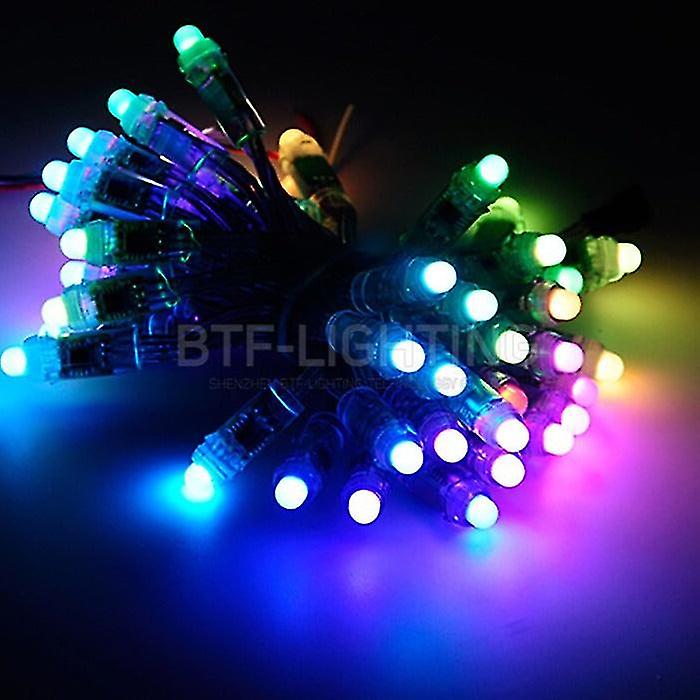 50pcs  Ws2811 Dc 5v 12v 12mm Led Module Black Green Rwb Wire String Christmas Light Addressable Ip68 Waterproof